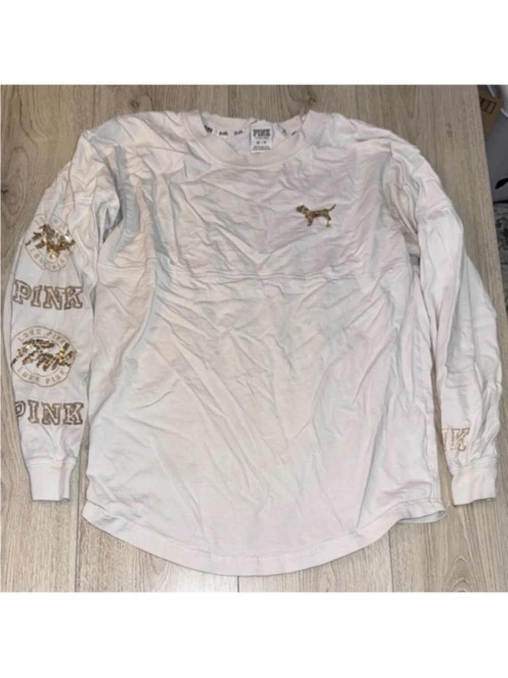 Victoria’s Secret pink white gold long sleeve shirt top